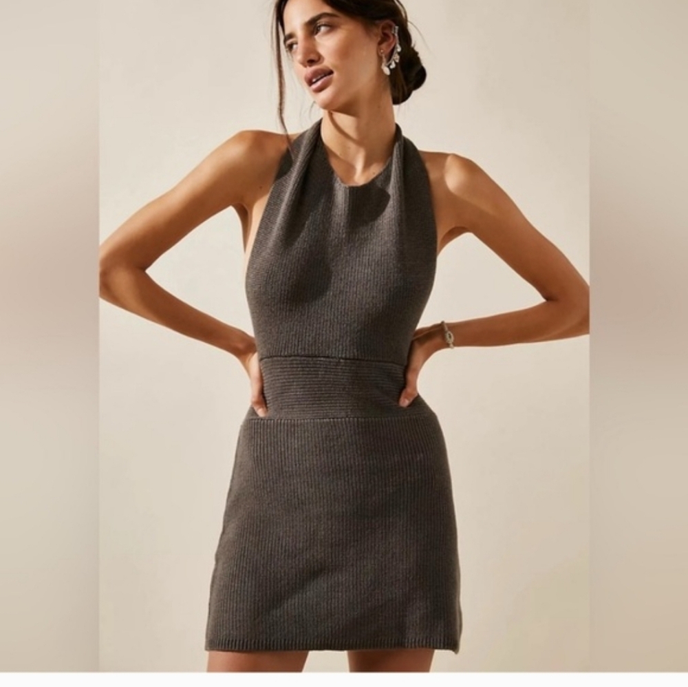 Free People Mustard Yellow Knit Bow Strap Dress - Picture 16 of 16